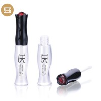 Fancy rose shaped lipgloss tube containers with brush