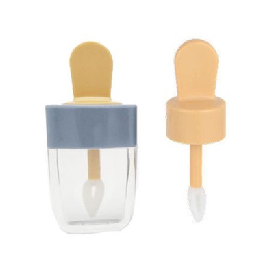 Cute ice cream shape empty heart brush lip gloss container packaging 5ml funny popsicle lipgloss tube